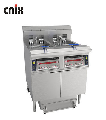 28.6kw Doble Tanque Gran Capacidad Panel de Computadora Digital Eléctrica &amp; Gas Chips Máquina de freír abierta