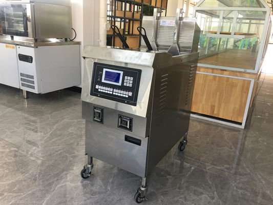 Elevador y freidora eléctrica de chips abiertos automática comercial