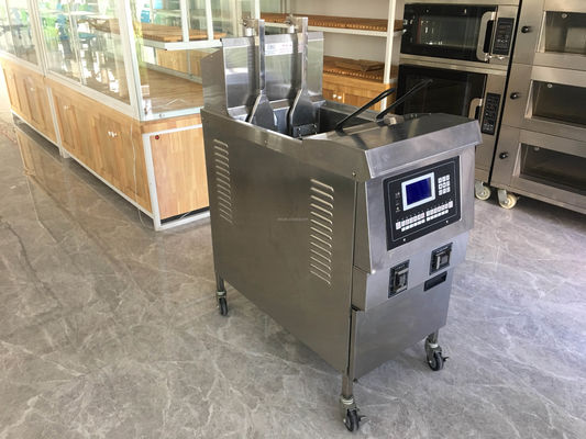 Elevador y freidora eléctrica de chips abiertos automática comercial