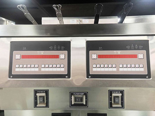 Dos ollas cuatro cestas panel de computadora eléctrica digital freidora abierta con filtración de aceite