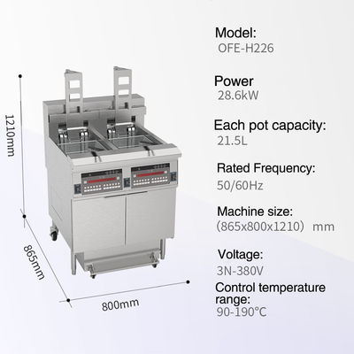 Cnix Máquina de freír eléctrica abierta de alto rendimiento estilo KFC