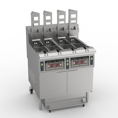 Elevador automático 4 macetas 4 cestas Panel de computadora digital Fritar eléctrico abierto Equipo de freír comercial