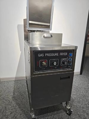 Panel mecánico 304 SUS Grillante a presión de pollo con calefacción por gas sin filtración de aceite