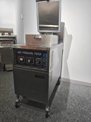 Panel mecánico 304 SUS Grillante a presión de pollo con calefacción por gas sin filtración de aceite