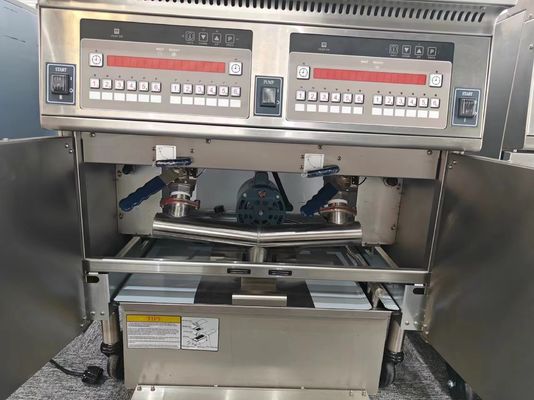 Automático elevador eléctrico de doble macetas 28KW Chips Fritar abierto con sistema de filtro de aceite
