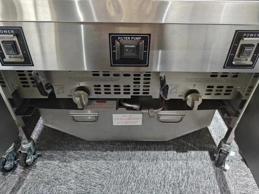 Panel de computadora digital 220V Dos ollas Cuatro cestas Abrir freidora profunda con filtración