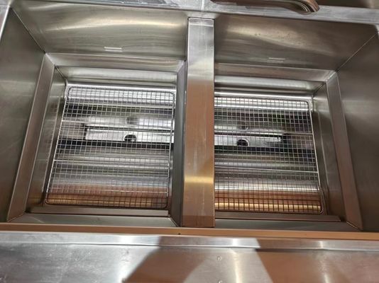 Dos ollas Cuatro cestas GAS Abierto Comercial Deep Deep Chip Eléctrico y Fritar profundo de gas
