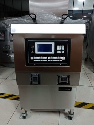 Automático de elevación y bajada Dos ollas Cuatro cestas con filtración de aceite Chips de calefacción eléctrica Abrir freidora profunda