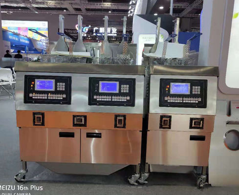 Alta eficiencia fácil de operar gran capacidad eléctrica con filtración de aceite chips comerciales freidora abierta