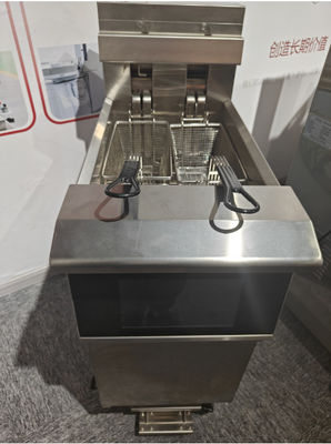 Una olla dos cestas panel de pantalla táctil inteligente 14KW 380V freidora eléctrica abierta y profunda