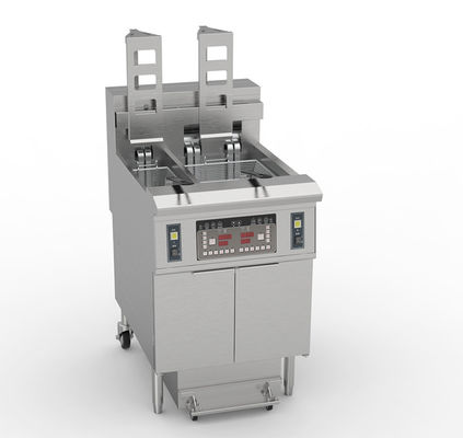 21.4KW Doble tanque 11.6L + 21.5L Panel de computadora digital chips eléctricos Máquina de freír abierta