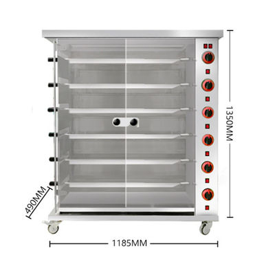 Máquina de asado de pollo eléctrica y de gas