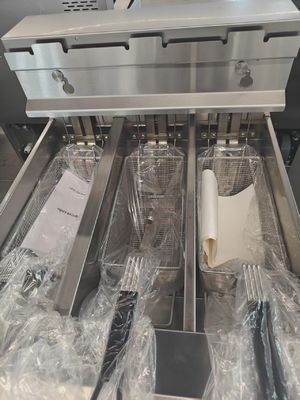 Panel de computadora digital 3 macetas 3 cestas 21KW Fritar de papas eléctricas abiertas