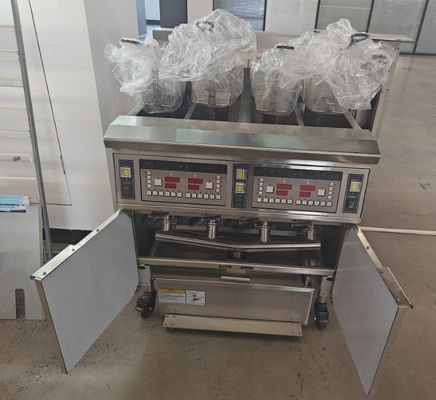Panel de computadora digital profesional 4 tanques 4 cestas 28KW 304SUS chips eléctricos freidora abierta