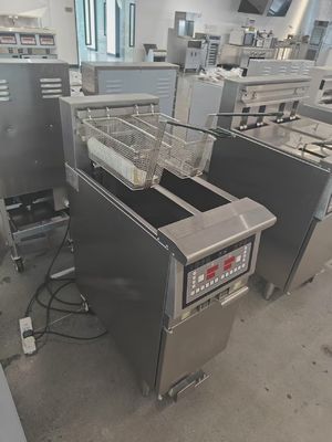 Dos ollas dos cestas 7.5L*2 Capacidad pequeña 14kw ahorrar aceite freidora eléctrica abierta con filtración de aceite