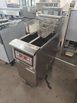 Dos ollas dos cestas 7.5L*2 Capacidad pequeña 14kw ahorrar aceite freidora eléctrica abierta con filtración de aceite