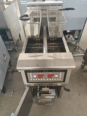 Dos ollas dos cestas 7.5L*2 Capacidad pequeña 14kw ahorrar aceite freidora eléctrica abierta con filtración de aceite