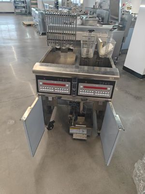 380V 28kw Dos tanques Cuatro cestas Panel digital eléctrico y gas Chips Fritarera abierta 15L*2