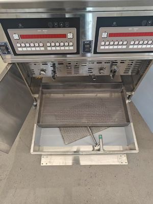 Máquina de freír profunda 2 Pot Gas Chips Aceite Fritar abierto