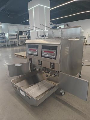Panel de computadora digital Dos ollas Cuatro cestas Fritadora automática GAS Fritadora abierta
