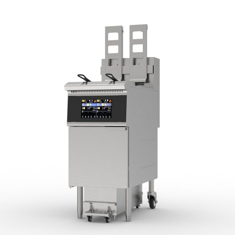 14.3kw de potencia pantalla táctil panel inteligente 380V / 50hz ~ 60hz con filtro de aceite freidora eléctrica comercial abierta