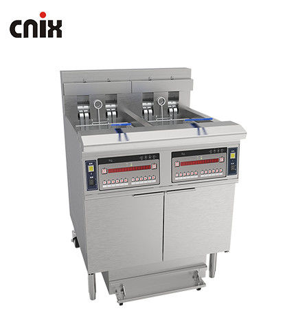 28.6kw Doble Tanque Gran Capacidad Panel de Computadora Digital Eléctrica &amp; Gas Chips Máquina de freír abierta